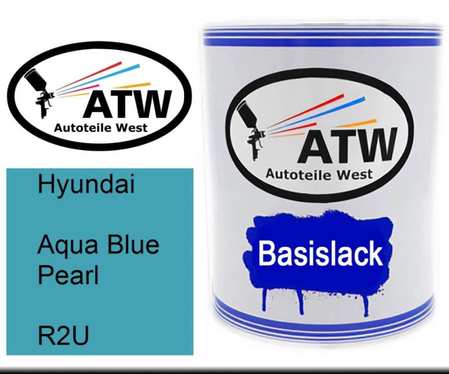 Hyundai, Aqua Blue Pearl, R2U: 1L Lackdose, von ATW Autoteile West.